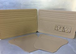 Forros de porta automotivos em courvin costurado com bolsa